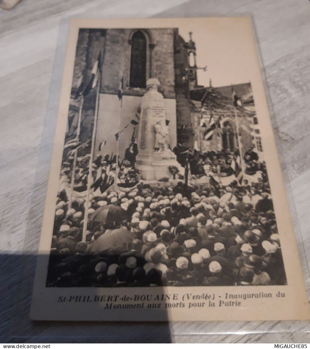 Carte  Postale St Philbert De Bousine -inauguration Du Monument Aux Morts  Pour La Patrie 1914-18 - Poiré-sur-Vie