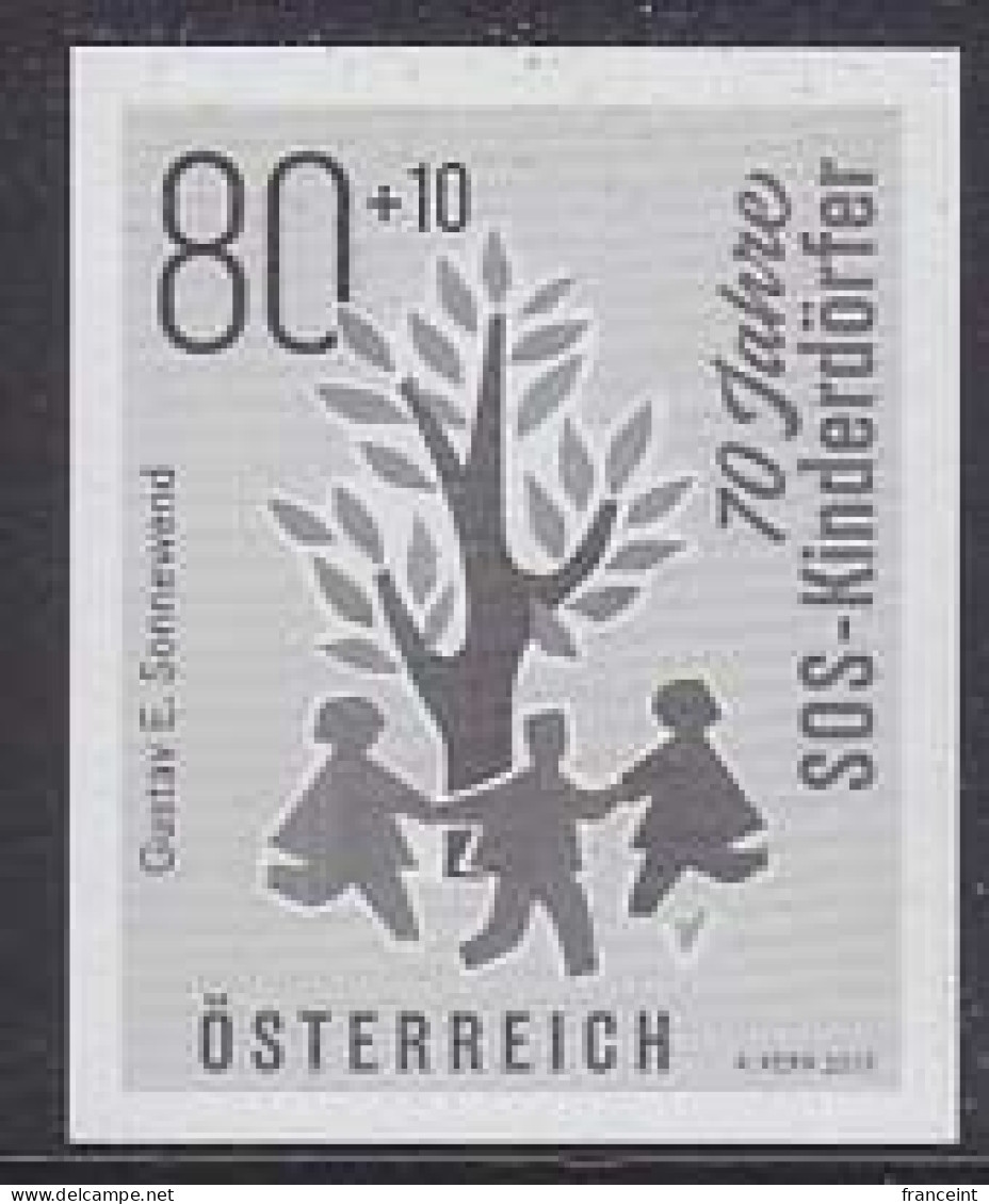 AUSTRIA(2019) Children Dancing Around Tree. Black Print. SOS Children's Village - Proofs & Reprints