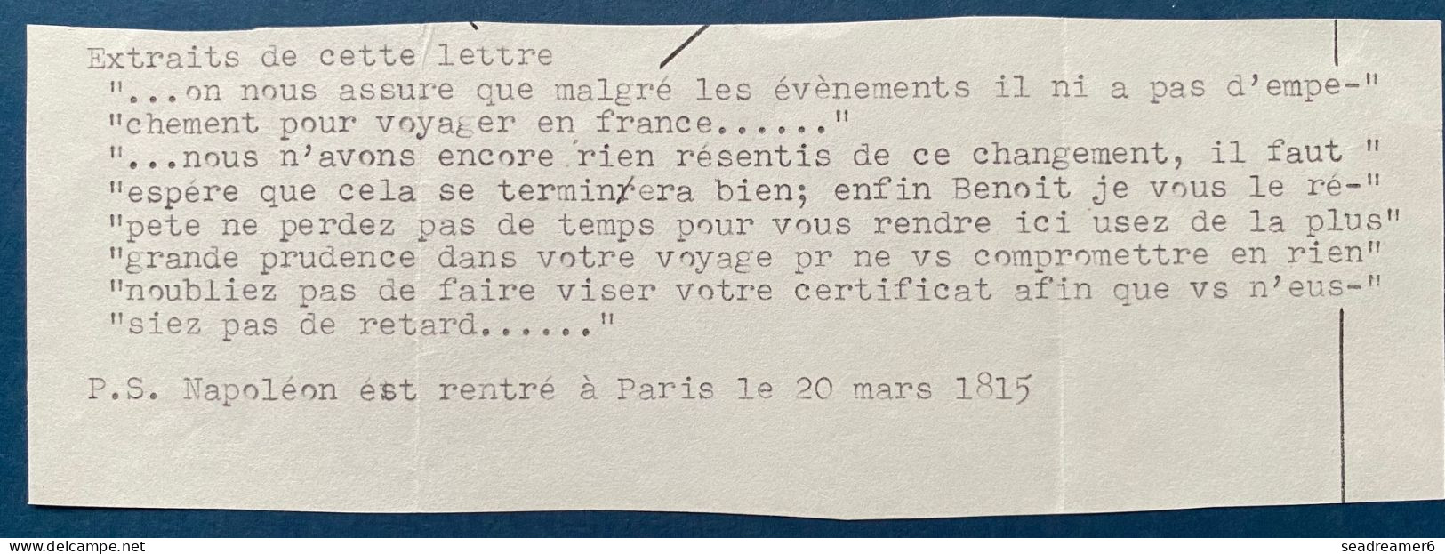 BELGIQUE Lettre De POMMEROEUL Du 28 MARS 1815 Marque QUIEVRAIN 42 X 4 Mm (HT Ind 30) Pour MONTPELLIER + Taxe 10 RRR - 1814-1815 (Governo Generale Del Belgio)