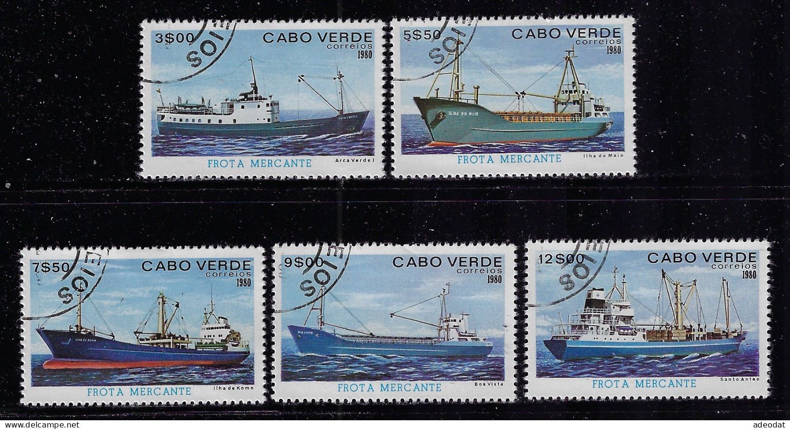 CABO VERDE 1980  SCOTT#422-426 USED - Kapverdische Inseln