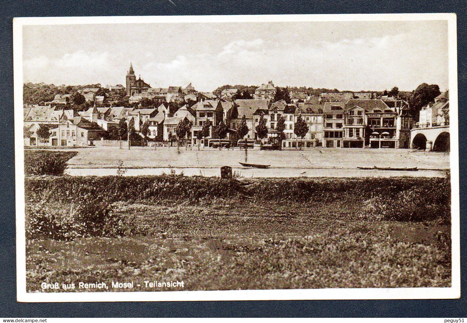 Luxembourg. Gruss Aus Remich.Teilansicht. Panorama Avec L'église Saint- Etienne. Hôtel J.P. Klopp - Remich