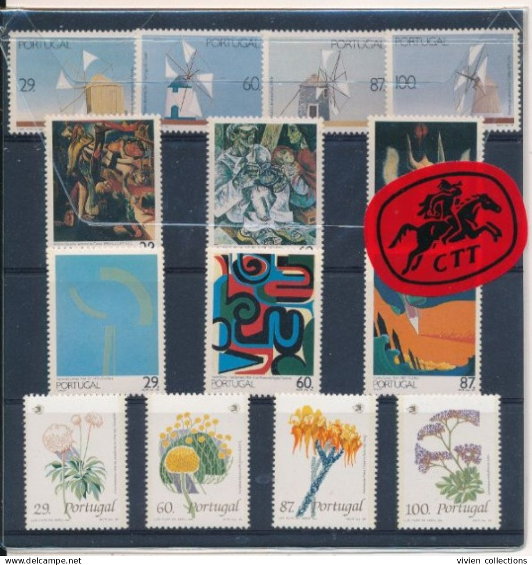 Portugal 1989 Année Complète Neufs ** En Pochette Souvenir Avec Bloc épreuve Europa Jeux D'enfants (timbres Recto/verso) - Neufs