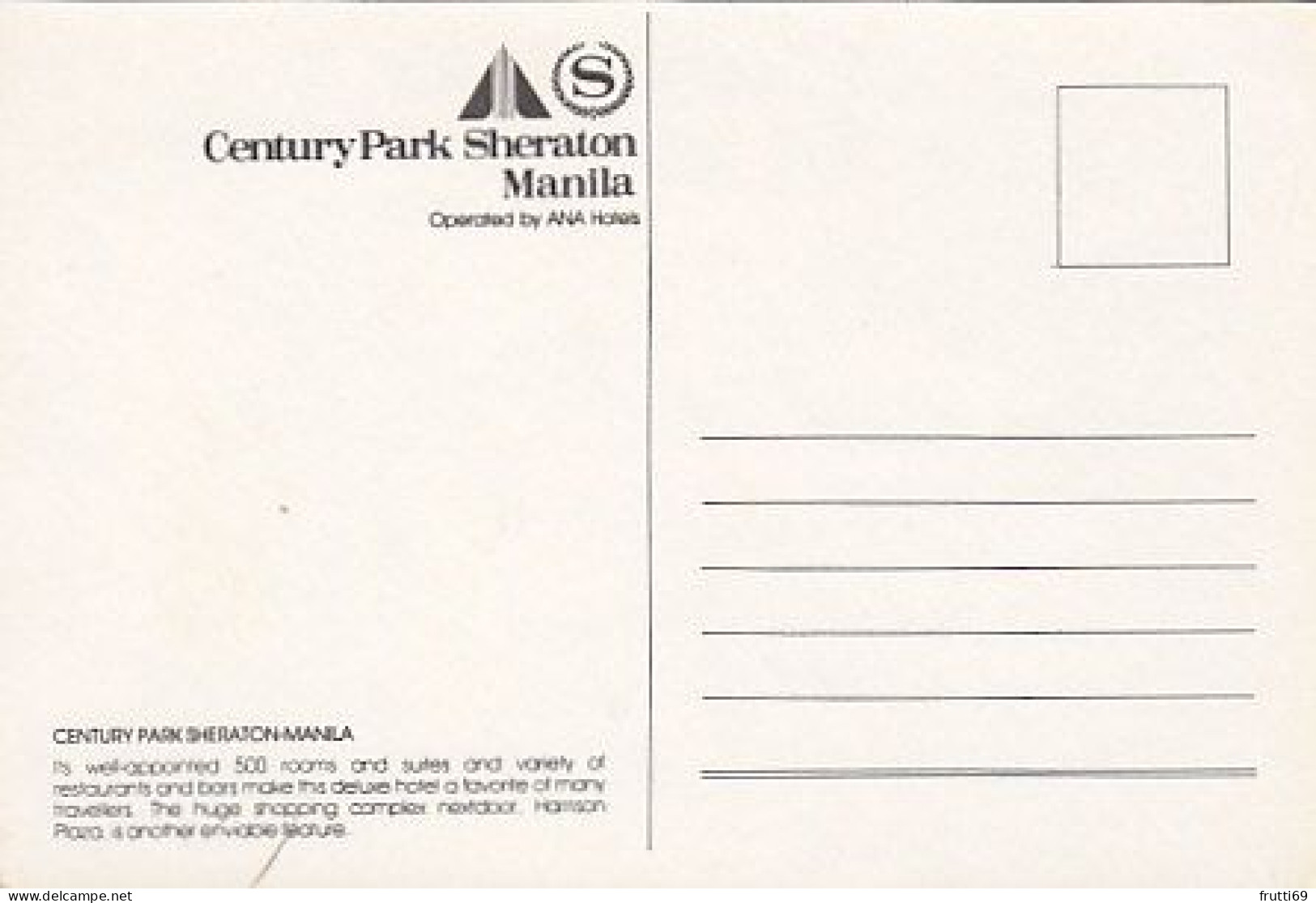 AK 185527 PHILIPPINES - Manila - Century Park Sheraton - Philippines