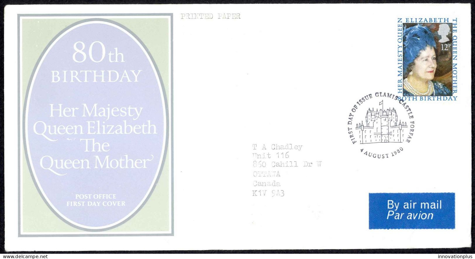 Great Britain Sc# 919 FDC (a) 1980 8.4 Queen Mother 80th - 1971-1980 Decimal Issues