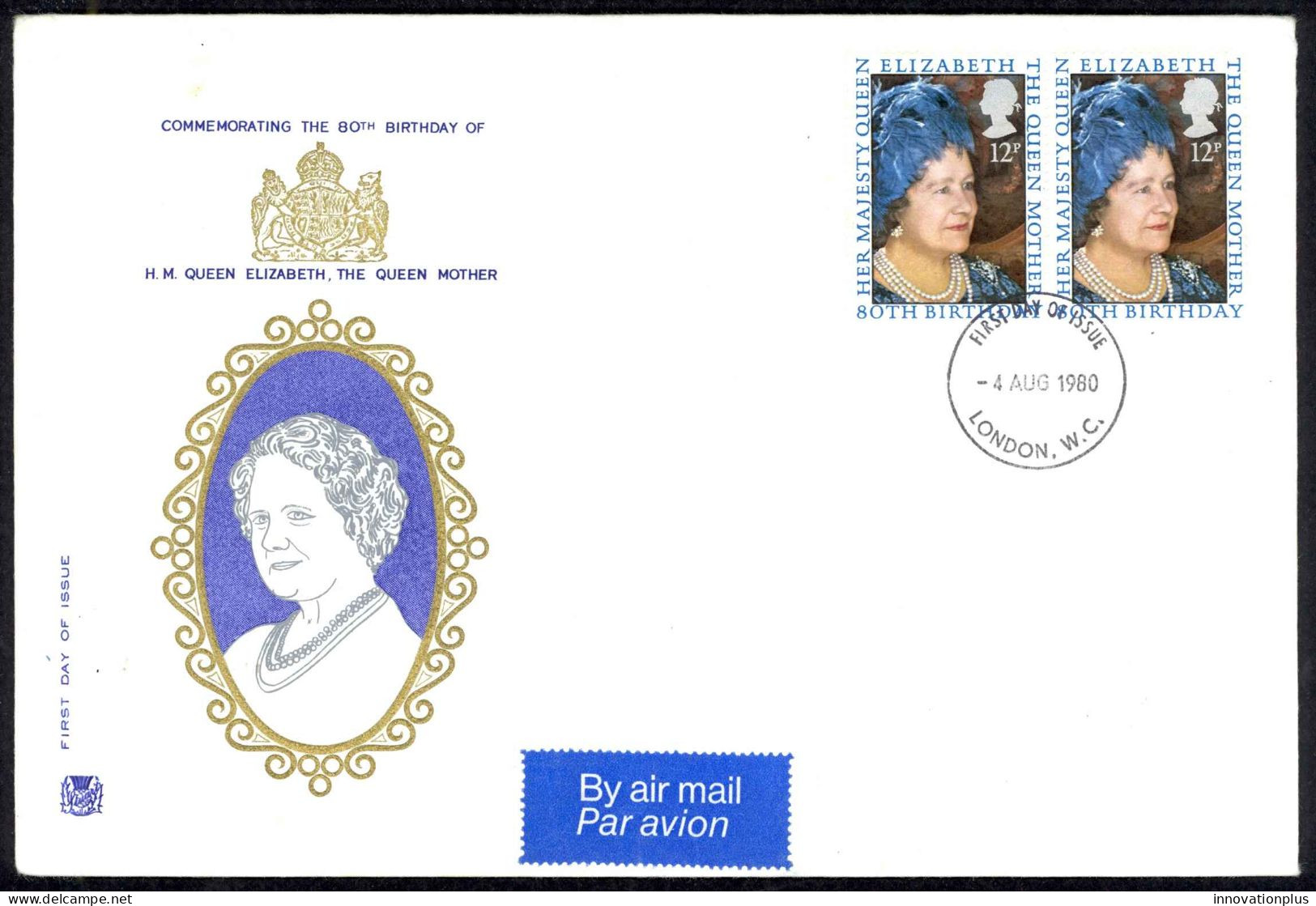 Great Britain Sc# 919 FDC (b) Pair 1980 8.4 Queen Mother 80th - 1971-1980 Decimal Issues