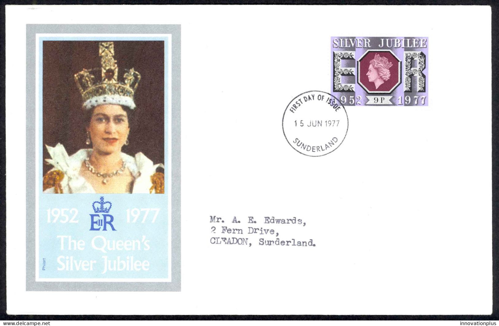 Great Britain Sc# 811 FDC 1977 6.15 QEII Silver Jubilee - 1971-1980 Decimal Issues