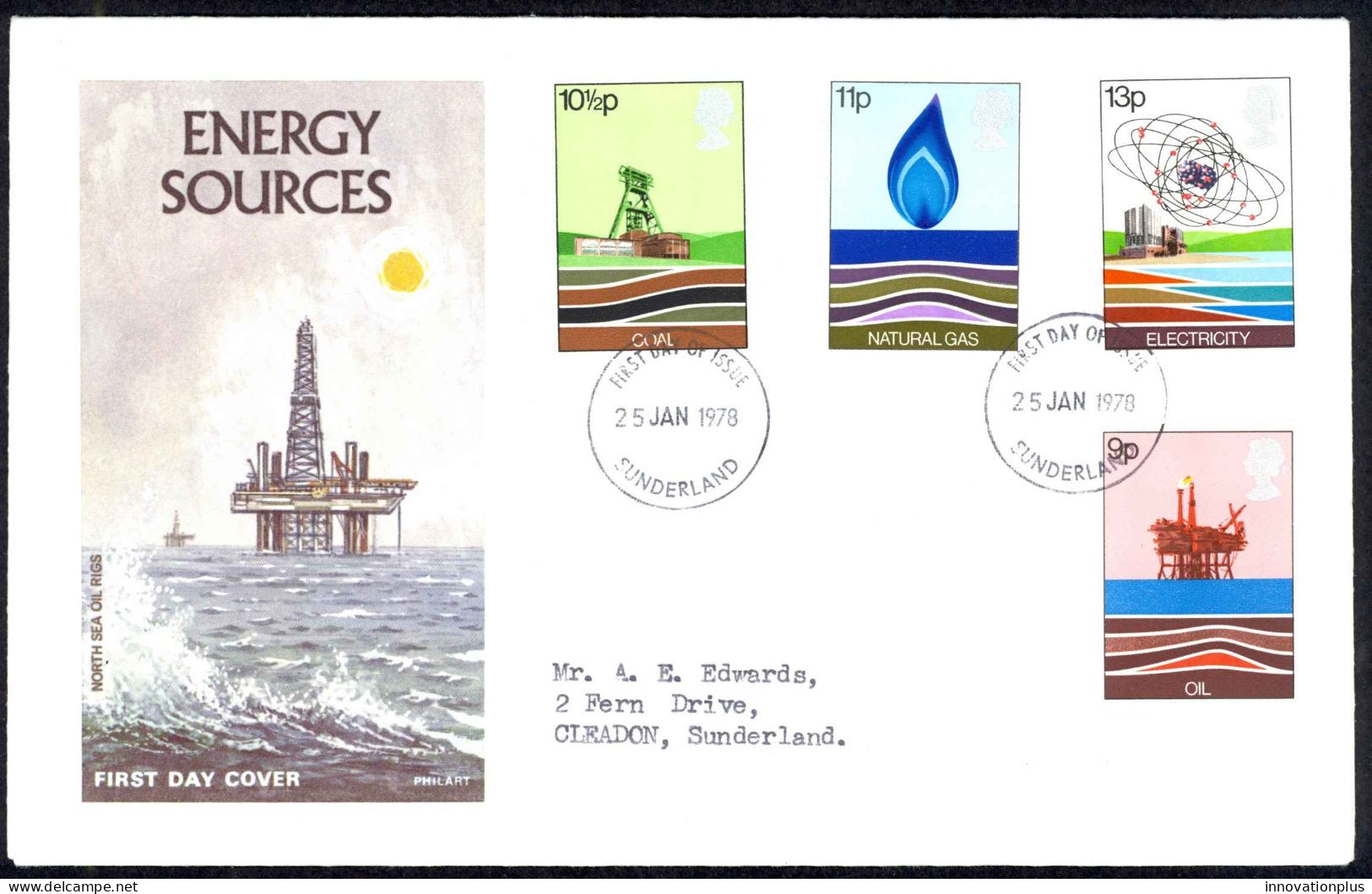 Great Britain Sc# 827-830 FDC (b) 1978 1.25 Energy - 1971-1980 Decimal Issues