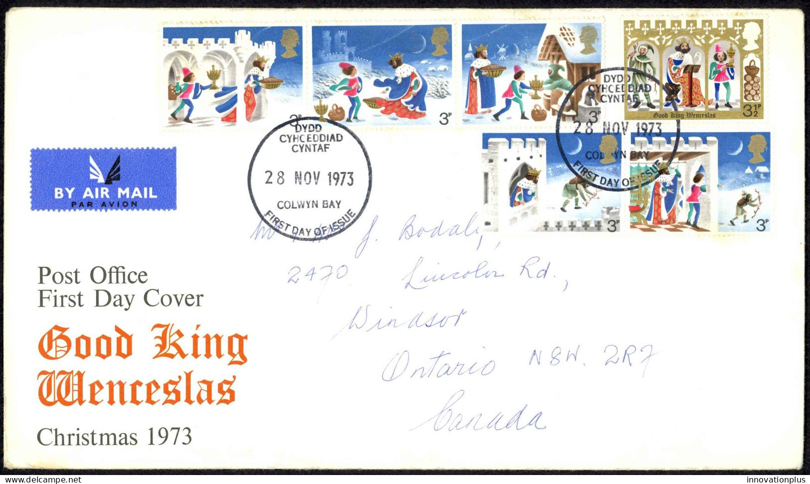 Great Britain Sc# 709-714 FDC 1973 11.28 Good King Wenceslas - 1971-1980 Decimal Issues