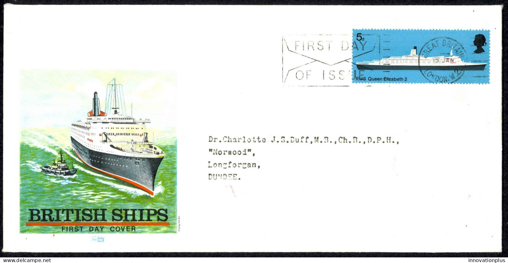 Great Britain Sc# 575 FDC 1969 Ships - 1952-1971 Dezimalausgaben (Vorläufer)