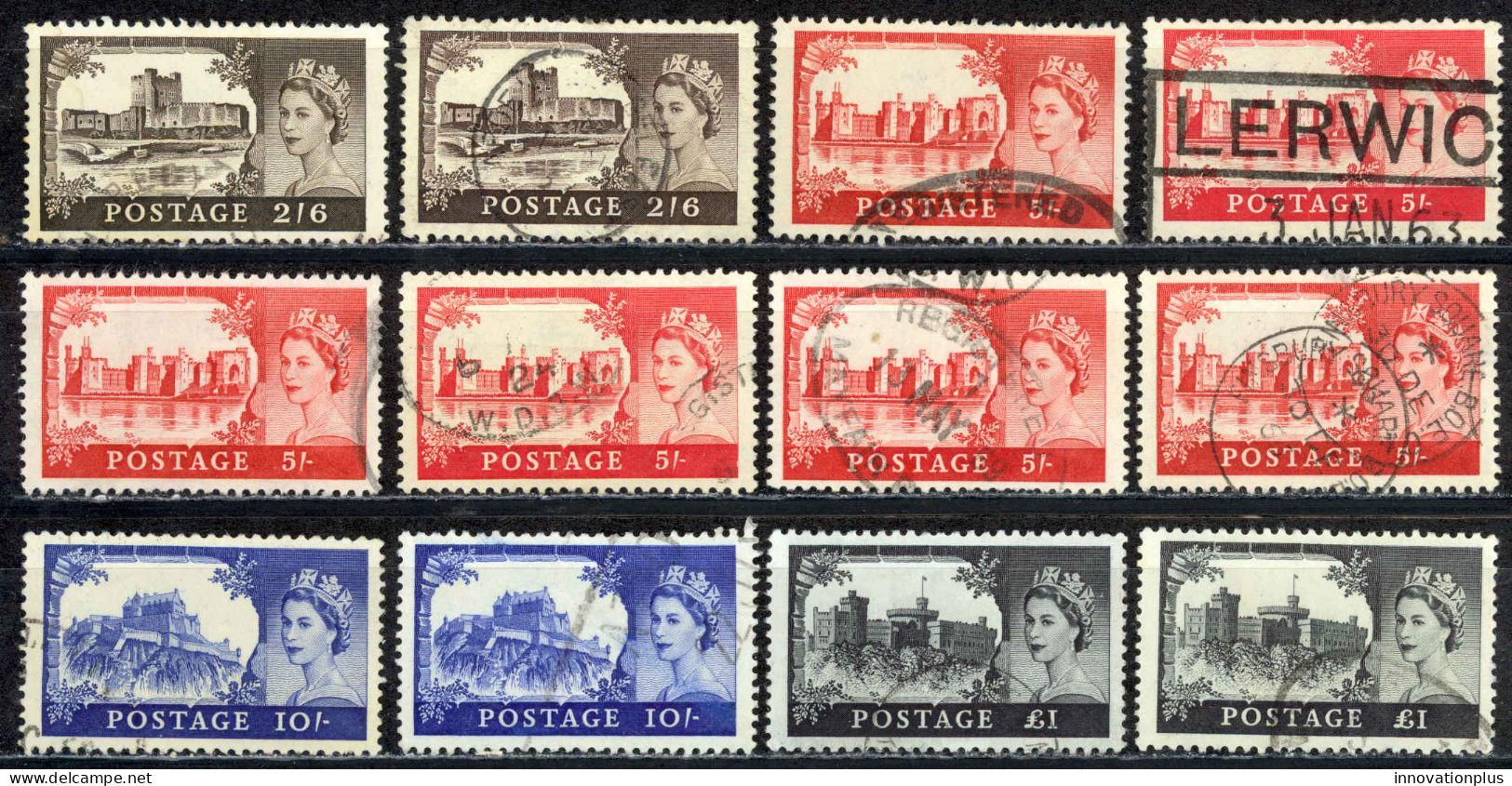 Great Britain Sc# 525-528 Assorted Used Lot/12 1967-1968 Castles - Usati
