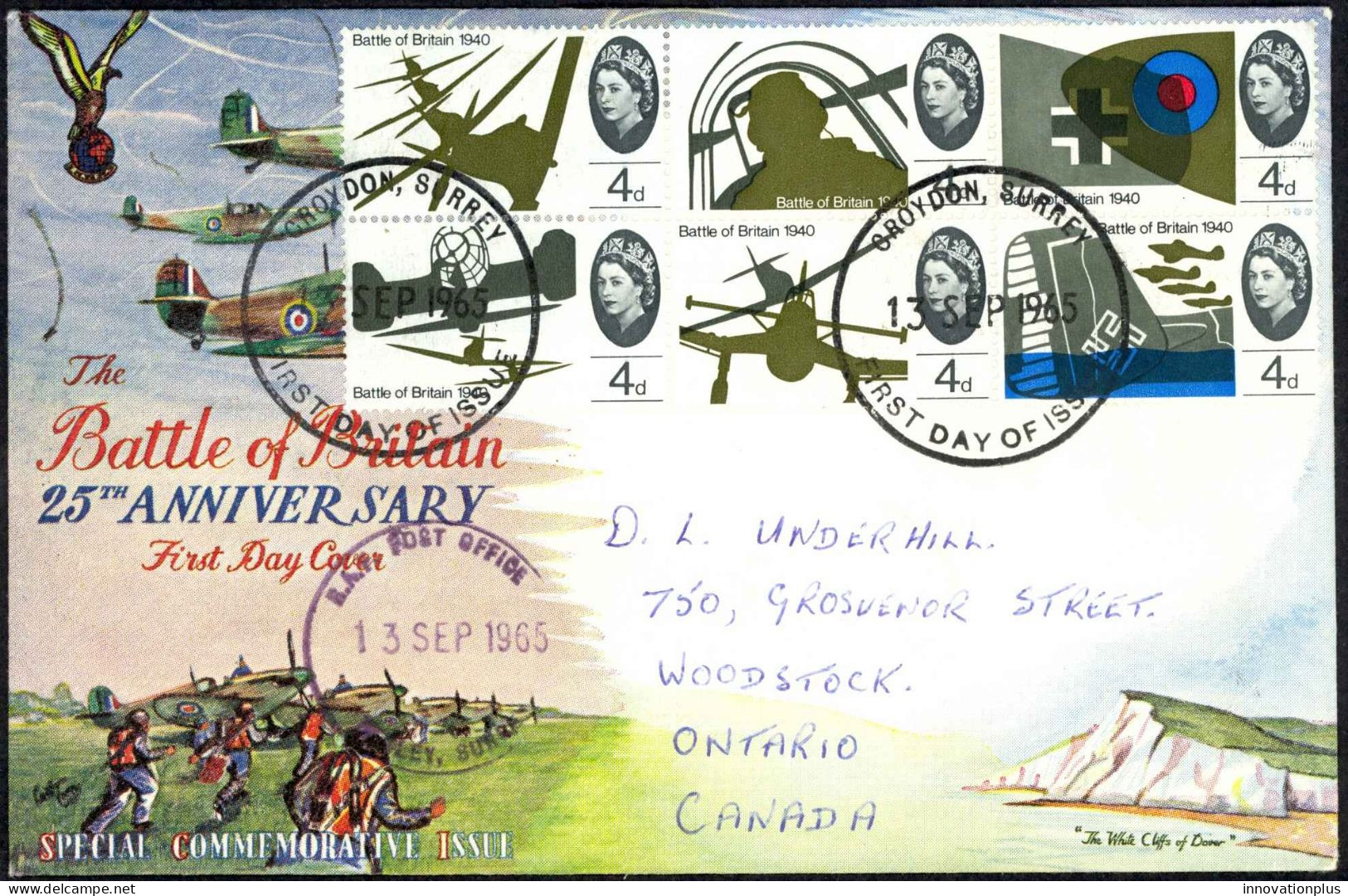 Great Britain Sc# 435b FDC (b) 1965 9.13 Battle Of Britain 25th - 1952-1971 Pre-Decimal Issues