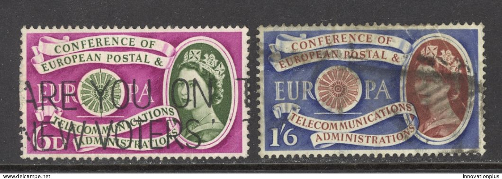 Great Britain Sc# 377-378 Used (a) 1960 6p-1sh6p Symbolic Wheel - Usati