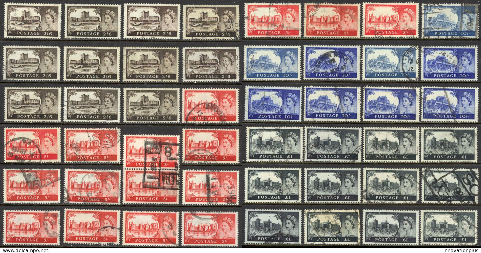 Great Britain Sc# 371-374 Assorted Used Lot/48 1959-1968 Castles - Usati