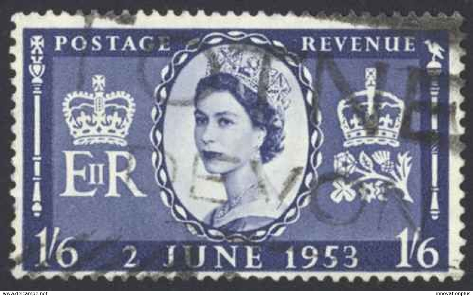 Great Britain Sc# 316 SG# 535 Used (a) 1953 1sh6p Dark Blue Queen Elizabeth II - Used Stamps