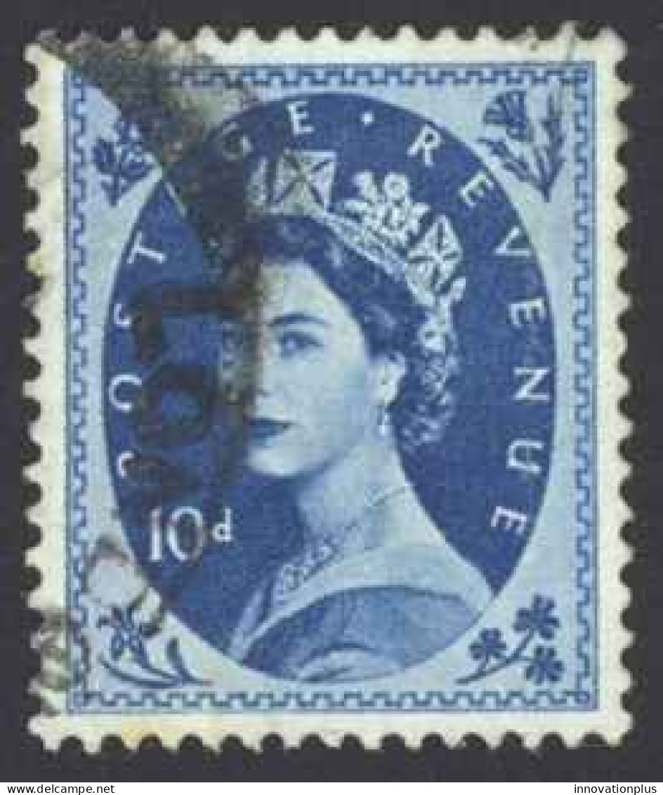 Great Britain Sc# 304 Used (a) 1952-1954 10p Royal Blue Queen Elizabeth - Usati