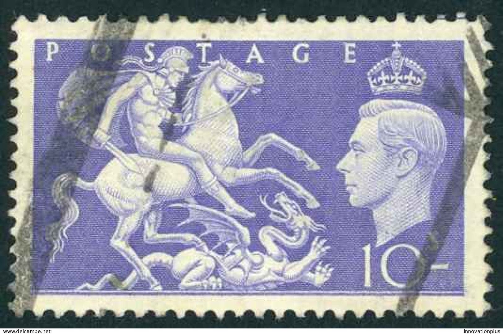 Great Britain Sc# 288 SG# 511 Used (a) 1951 10sh St George Slaying The Dragon - Usati