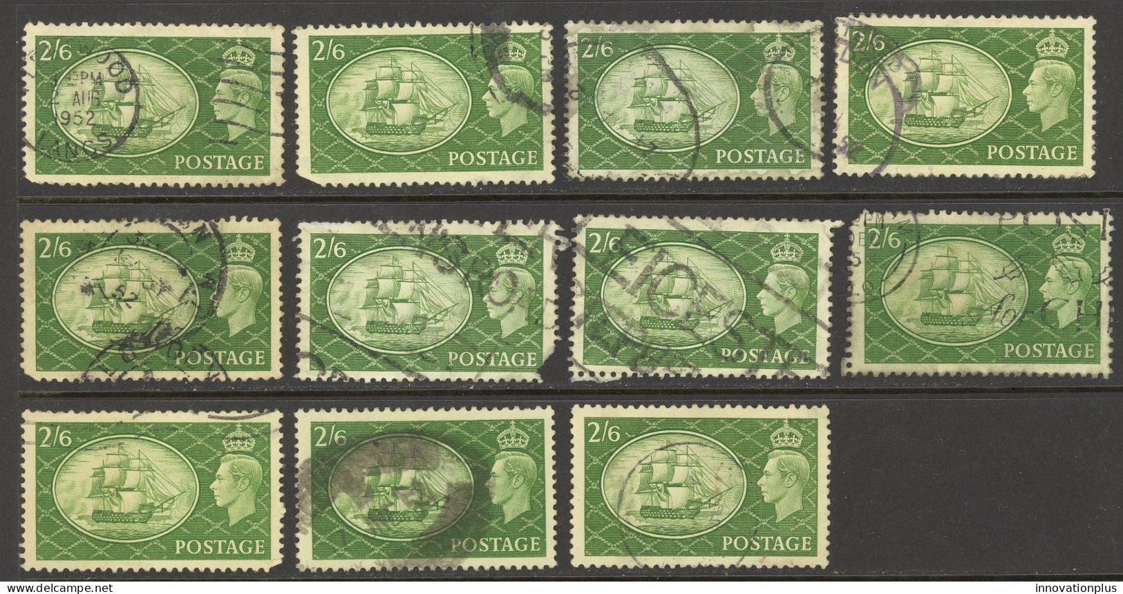 Great Britain Sc# 286 SG# 509 Used Lot/11 1951 H.M.S. Victory - Usati