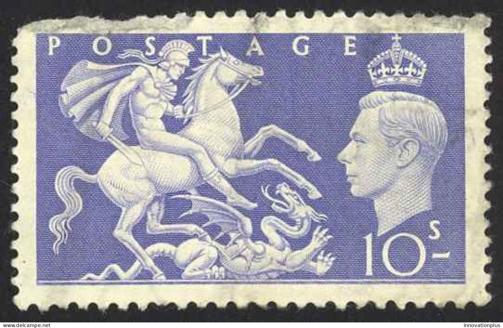 Great Britain Sc# 288 SG# 511 Cull (a) 1951 10sh St George/Dragon - Used Stamps