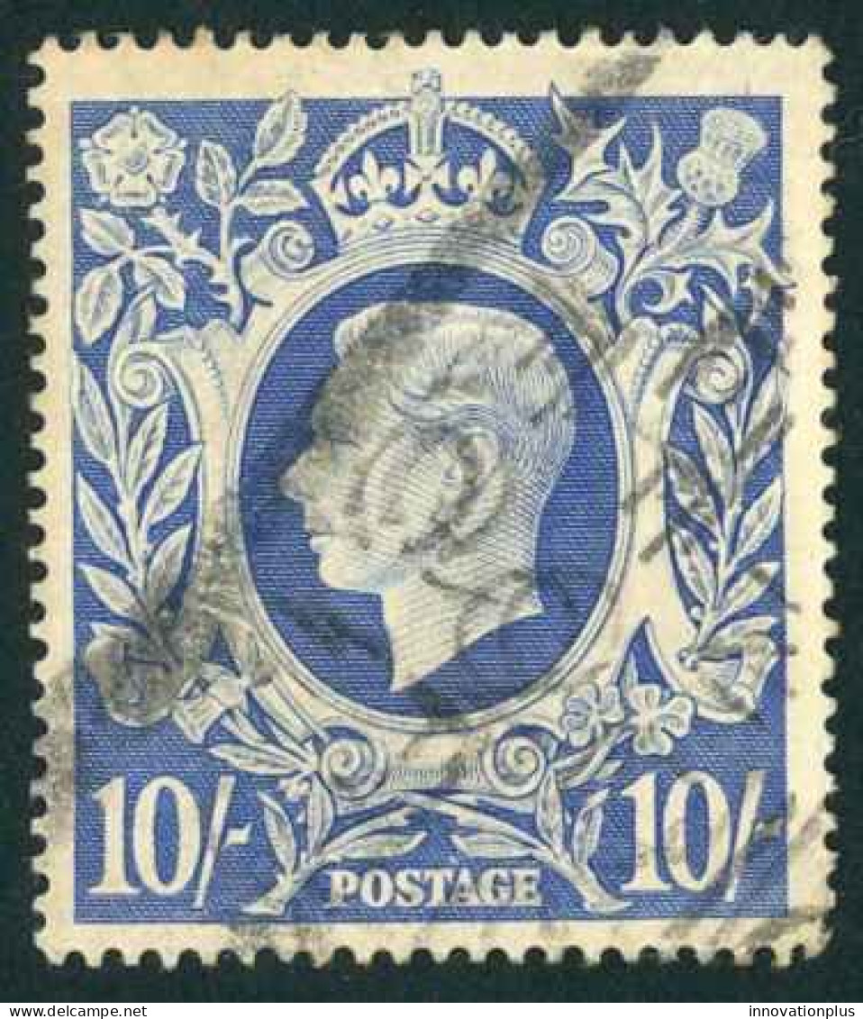 Great Britain Sc# 251A SG# 478a Used (a) 1942 10sh Ultramarine King George VI - Usati