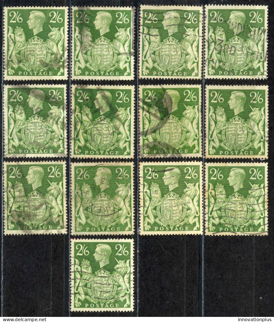 Great Britain Sc# 249A Used Lot/13 King George VI And Royal Arms - Used Stamps