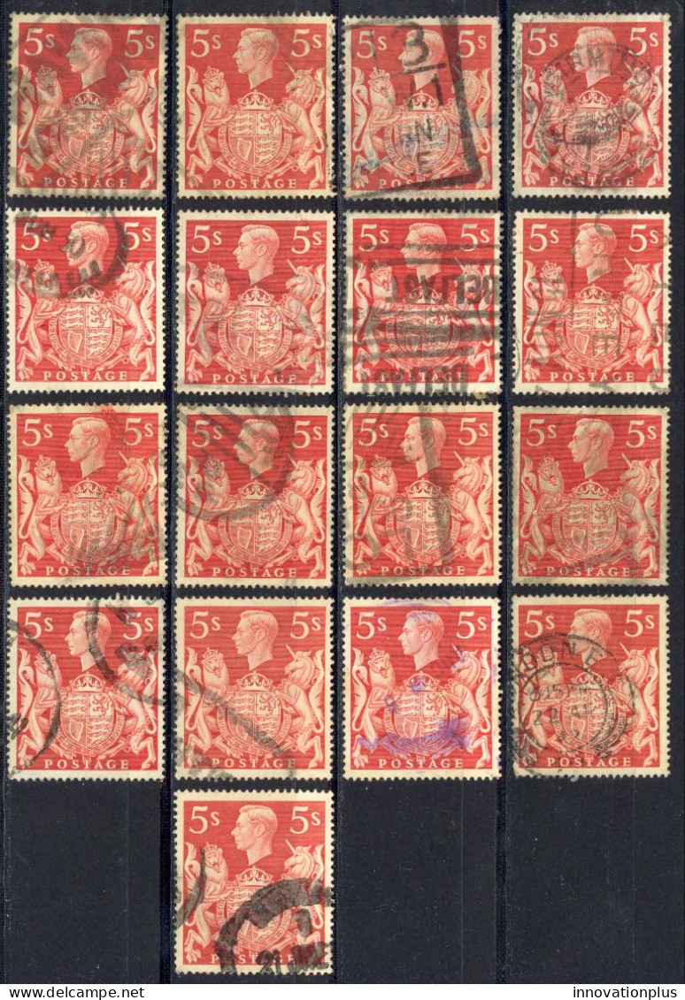 Great Britain Sc# 250 Used Lot/17 King George VI And Royal Arms - Usati