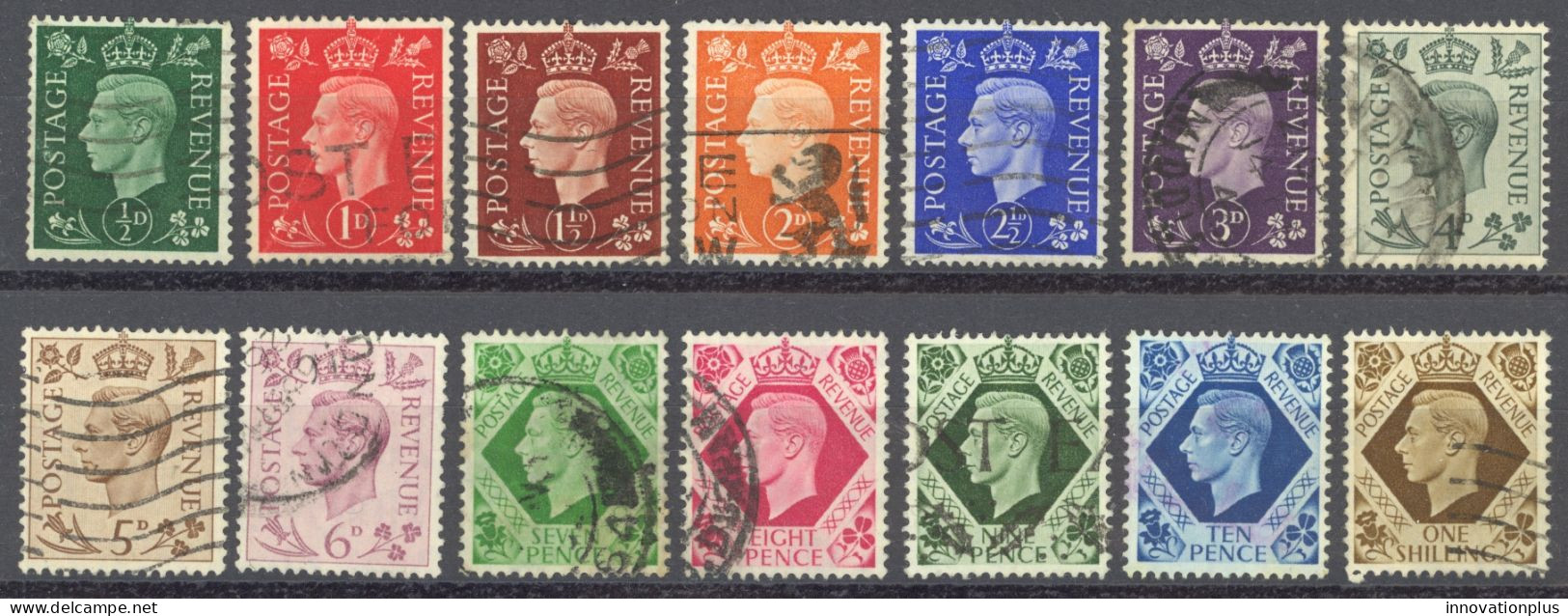 Great Britain Sc# 235-248 Used (a) 1937-1949 ½p-1sh King George VI - Usati