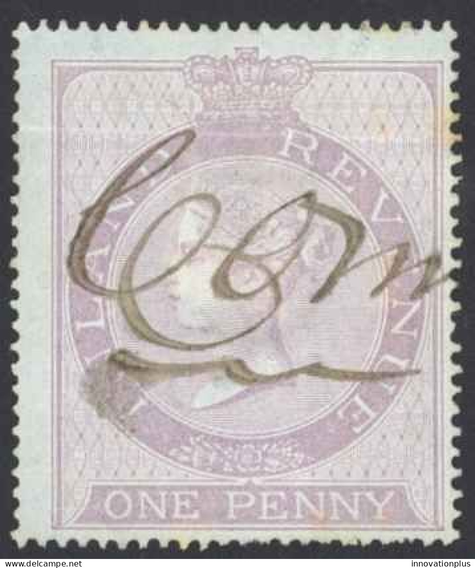Great Britain Sc# F9 Used Fiscal (non-postal) 1860-1867 Reddish Lilac  - Fiscale Zegels