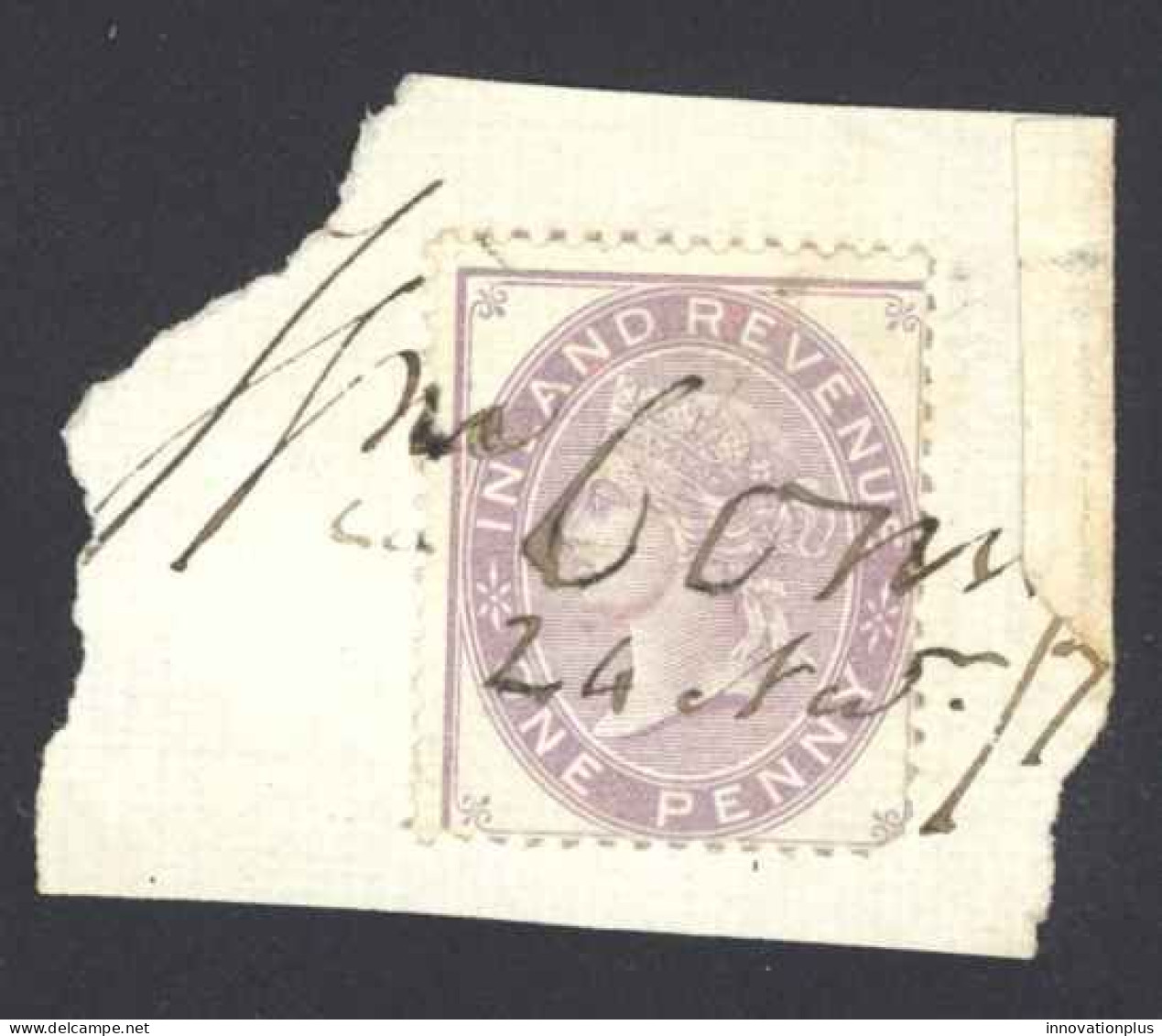 Great Britain Sc# F18 Used Fiscal (non-postal) (on Cover) 1867-1881 Purple  - Revenue Stamps