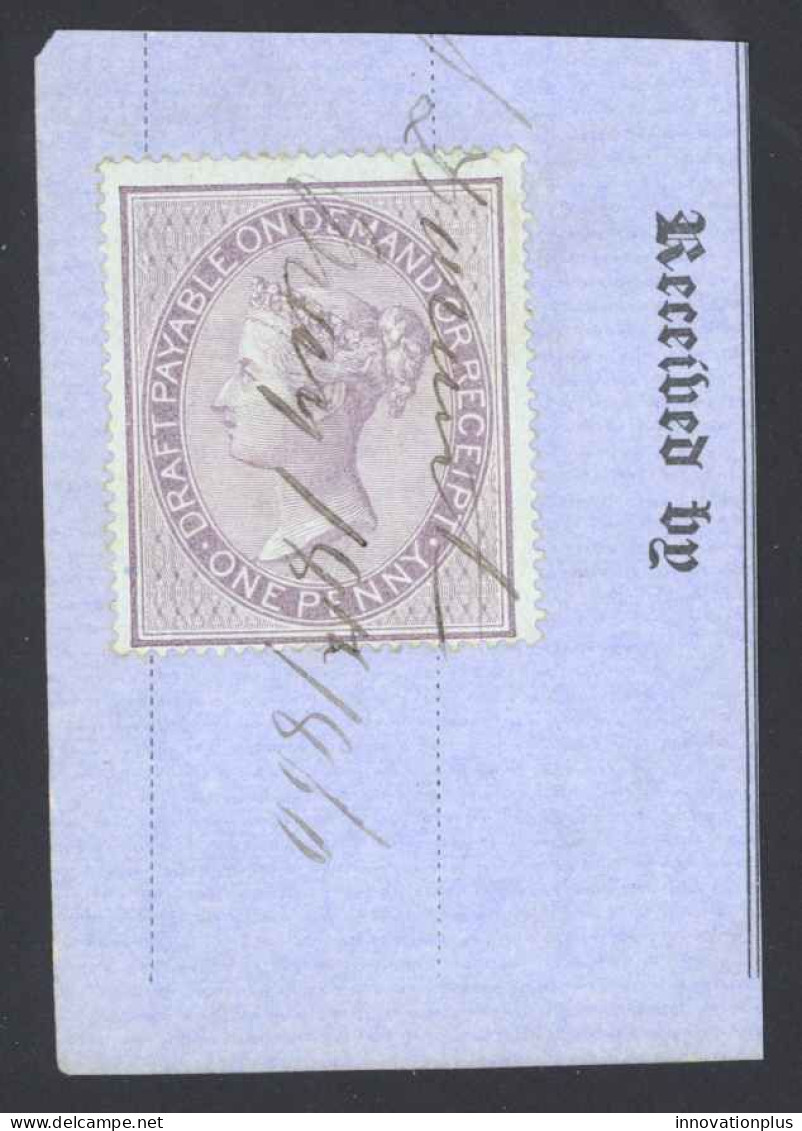 GB Sc# F6 Used Fiscal (non-postal) (on Cover) 1853-1857 Reddish Lilac  - Revenue Stamps