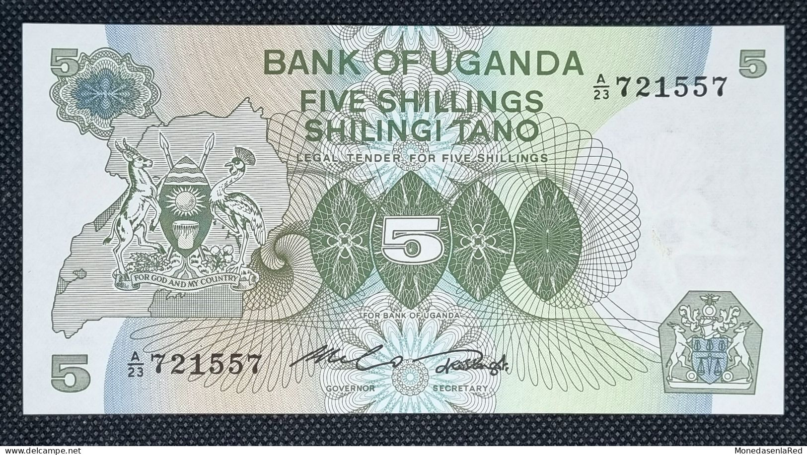 UGANDA 5 SHILLINGS AÑO 1982 SC/UNC. P-15 - Oeganda