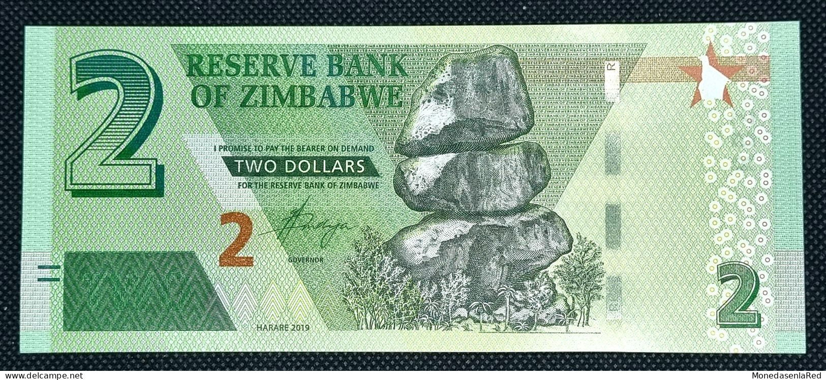 ZIMBABWE 2 DOLARES AÑO 2019. SC / UNC P-101a ZIMBAWE - Zimbabwe