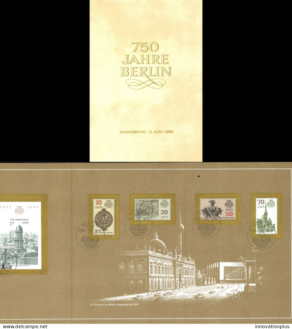 German Democratic Republic Sc# 2546-2550 FD CXL 1986 03.06 Berlin 750th Anniv. - 1st Day – FDC (sheets)