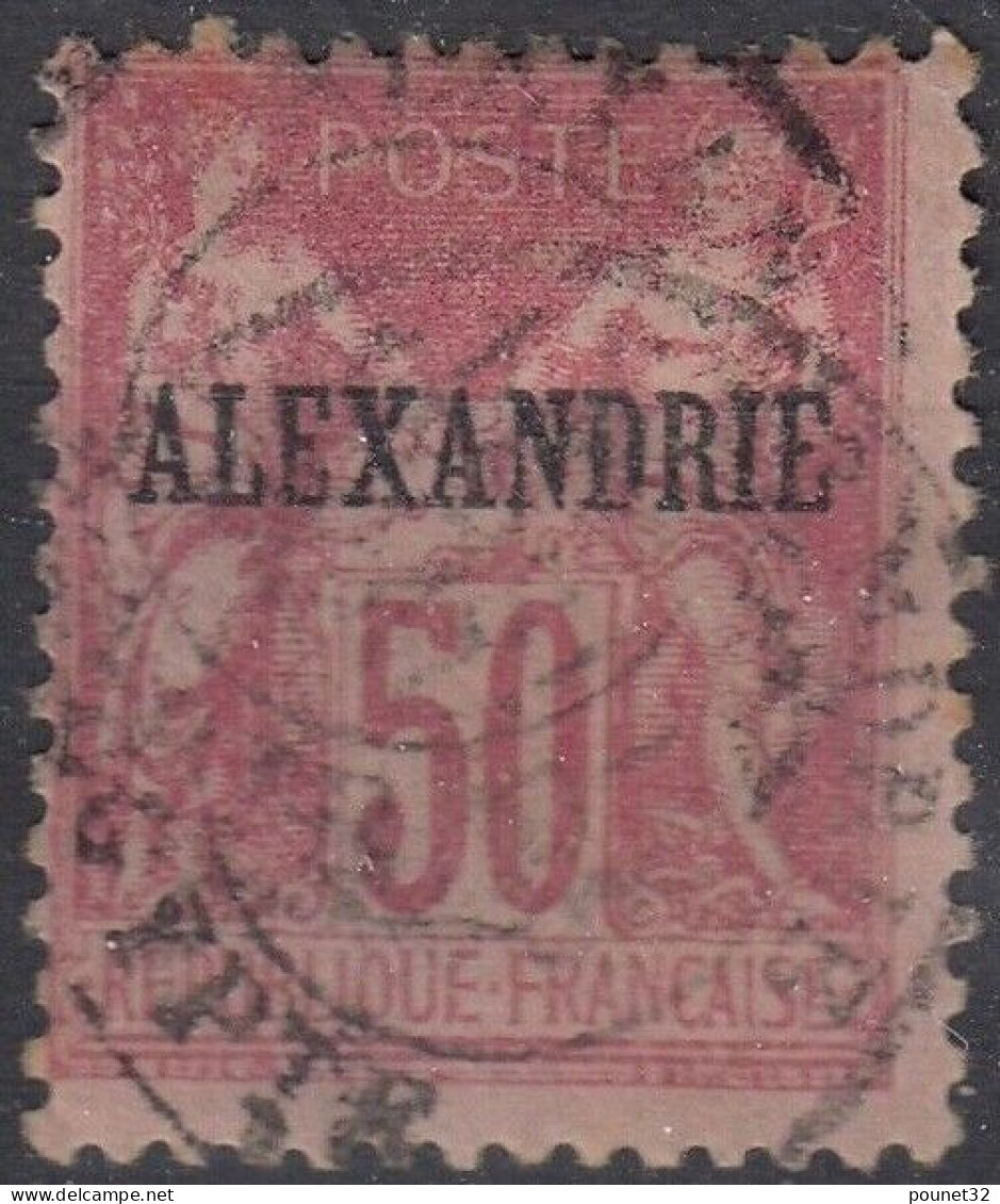 ALEXANDRIE TYPE GROUPE 50c ROSE TYPE I ( N/B ) N° 14 OBLITERATION LEGERE - COTE 34 € - Oblitérés