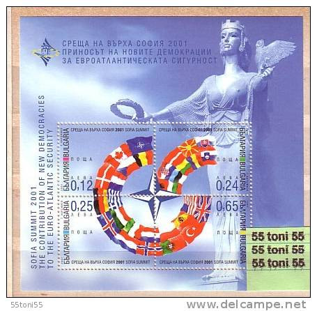 2001 Sofia – Summit  (Michel: BL 249 )  S/S – MNH  BULGARIA    / Bulgarie - NATO