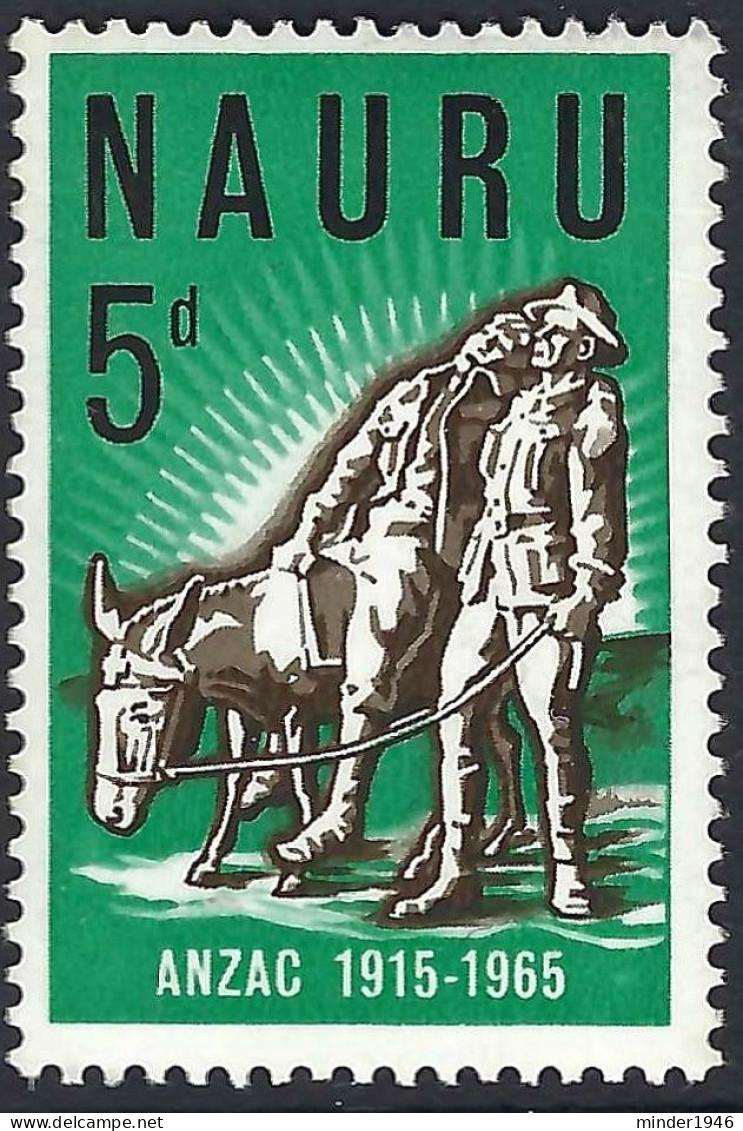 NAURU 1965 QEII 5d Sepia, Black & Emerald SG65 MH - Nauru