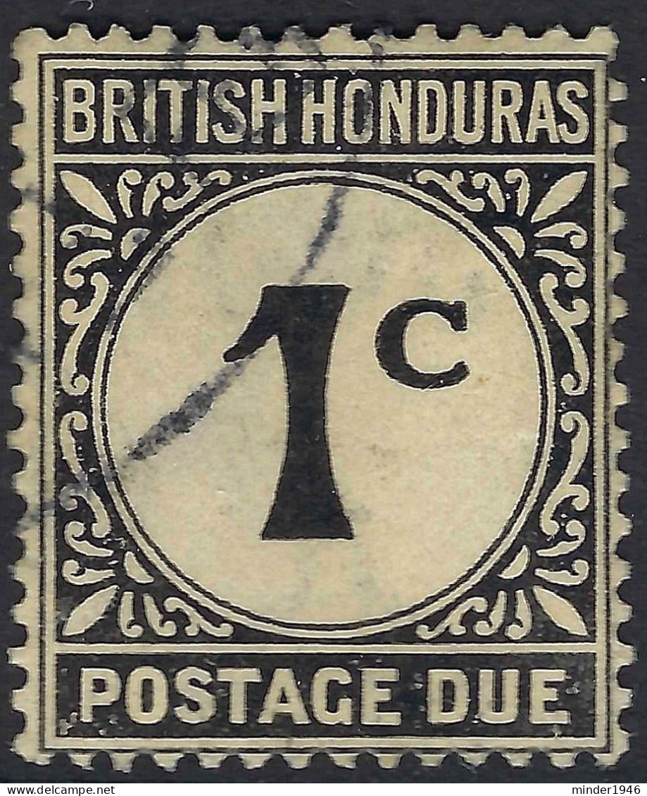 BRITISH HONDURAS 1923 KGV 1 Cent Black Postage Due SGD1 Fine Used - British Honduras (...-1970)