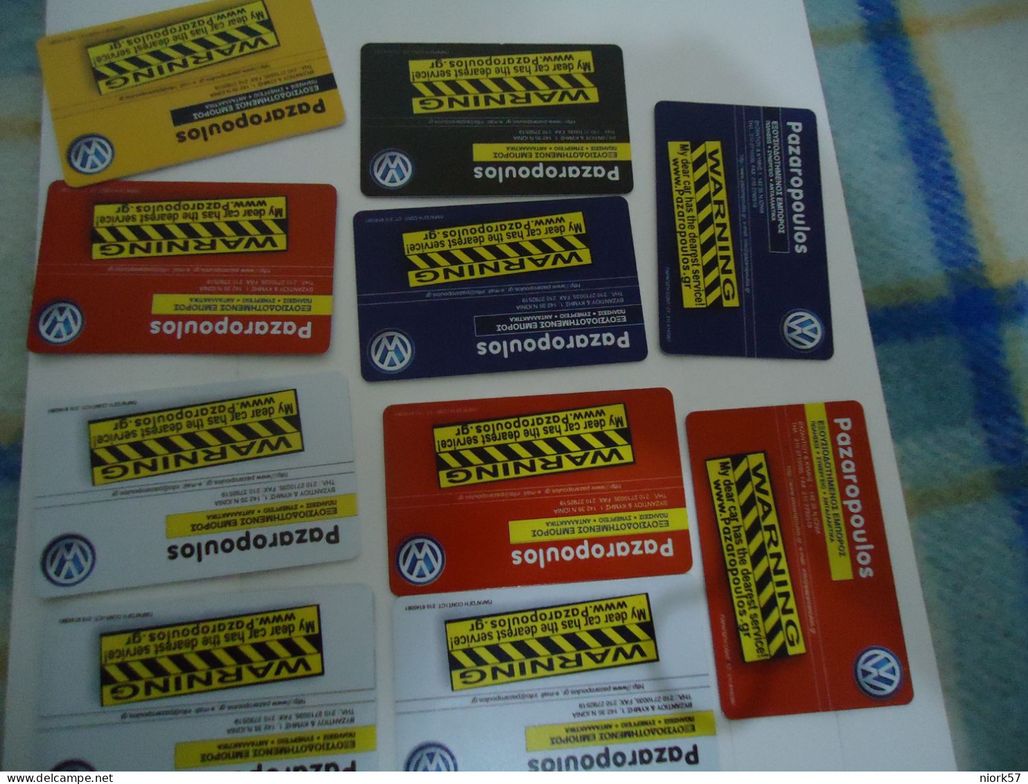 GREECE   USED CARDS  SET 10  CARS VW     2 SCAN  LOW  TIR   35.000 - Coches