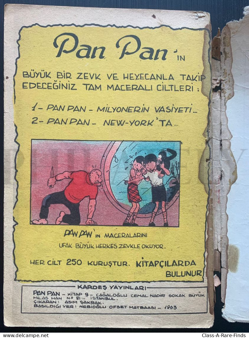 1963 HERGE'S "JO, ZETTE And JOCKO: THE 'MANITOBA' NO REPLY" TURKISH EDITION "PANPAN" By KARDES - VOL. 3 (Nos: 7-8-9) - Jo, Zette & Jocko