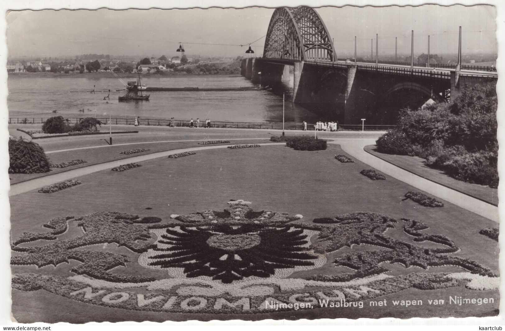 Nijmegen, Waalbrug Met Wapen Van Nijmegen - (Nederland/Holland) - 1957 - Bloementapijt - Nijmegen