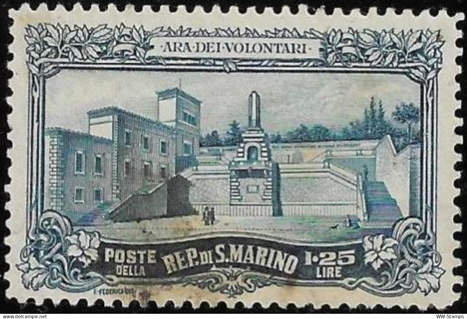 San Marino 1927 Used Stamp War Memorial Architecture 1.25 Lire [WLT1636] - Gebraucht