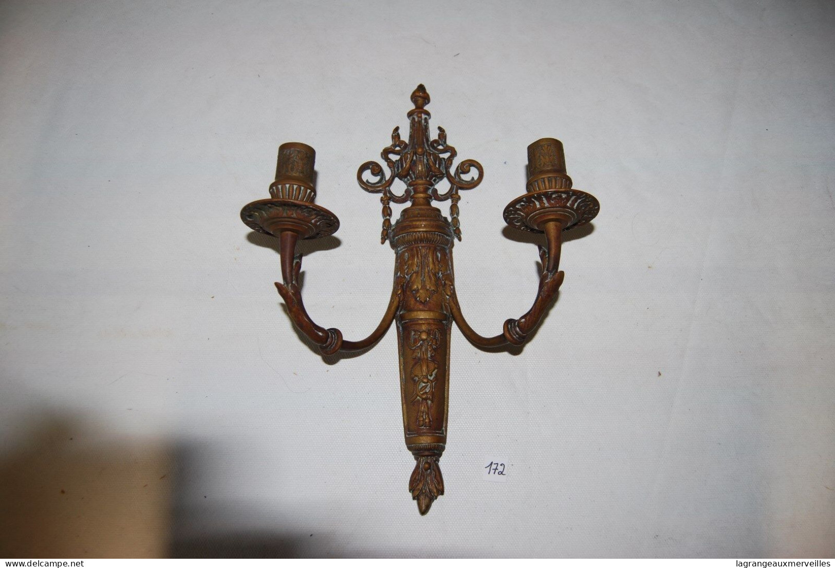 C172 Ancienne applique murale - porte torchère - lampe XIX - bougies - old lamp