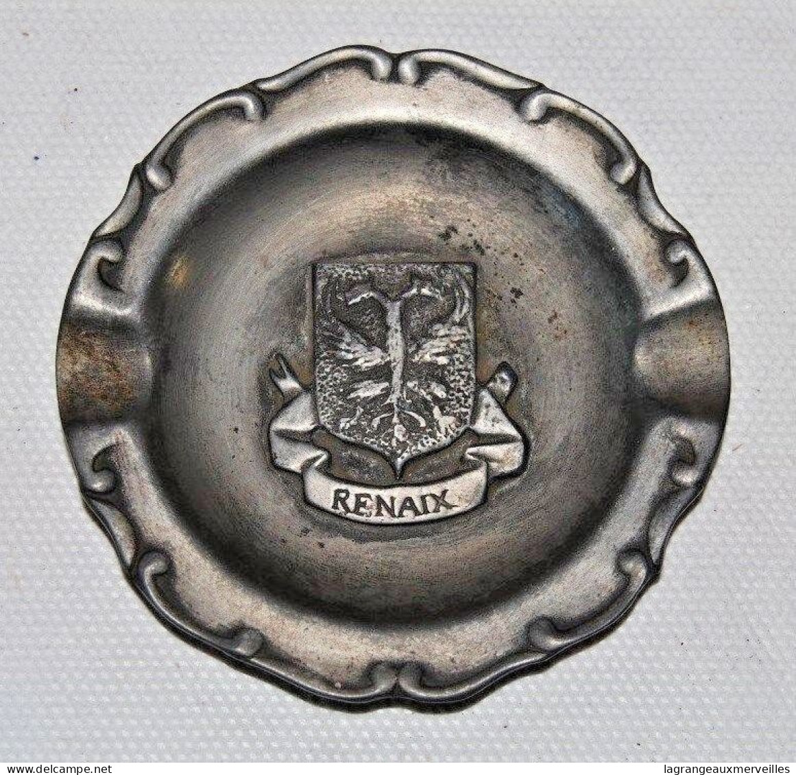 C172 Ancien Cendrier En étain - Souvenir De Renaix - Métal