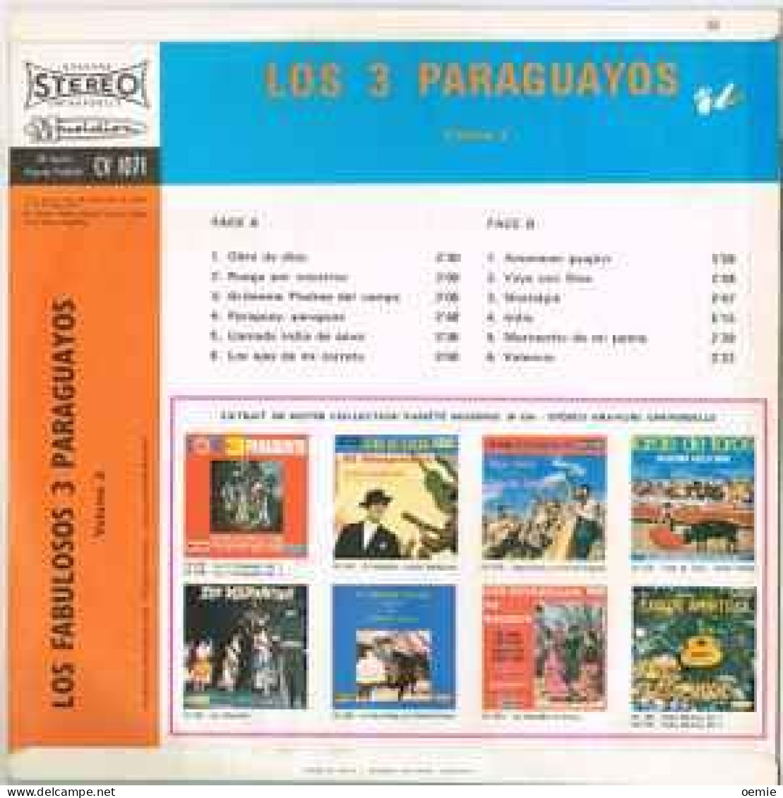 LOS 3 PARAGUAYOS °  OBRA DE DIOS  ALBUM  33 TOURS 12 TITRES - Musiques Du Monde