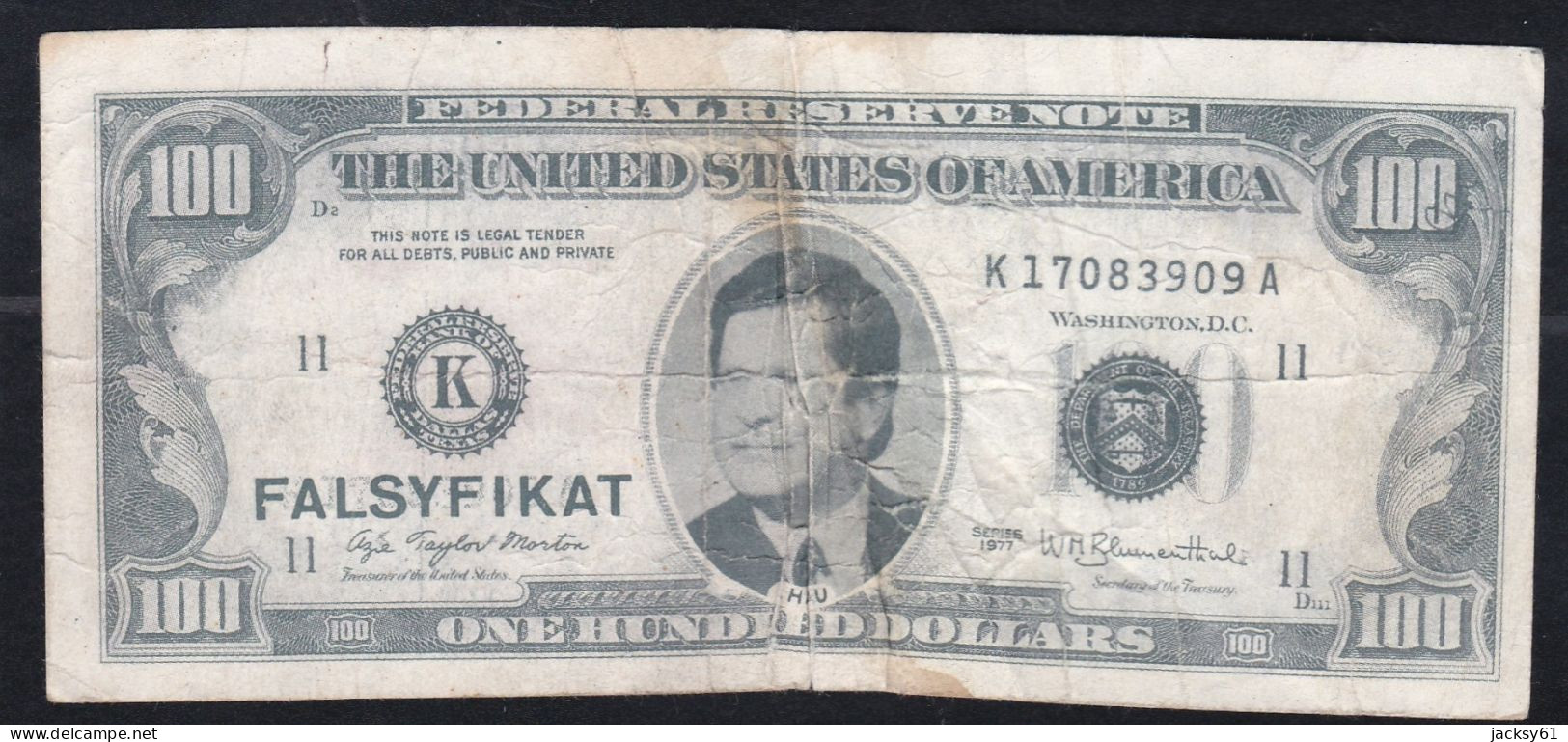 One Hundred Dollars - Falsyfikat - Fiktive & Specimen