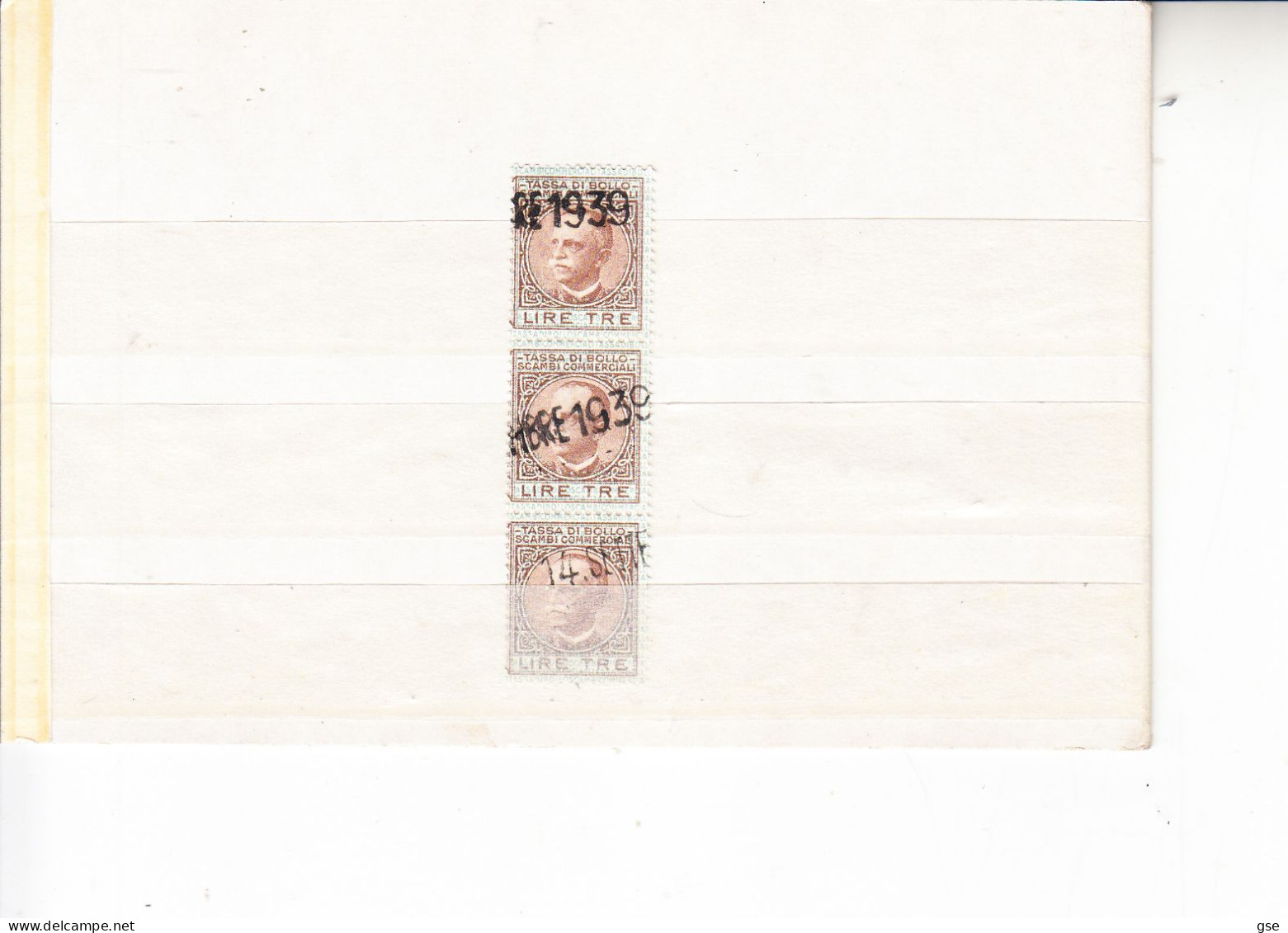 ITALIA  1929 - Unificato 75  (x 3) - Tassa Di Bollo - Revenue Stamps