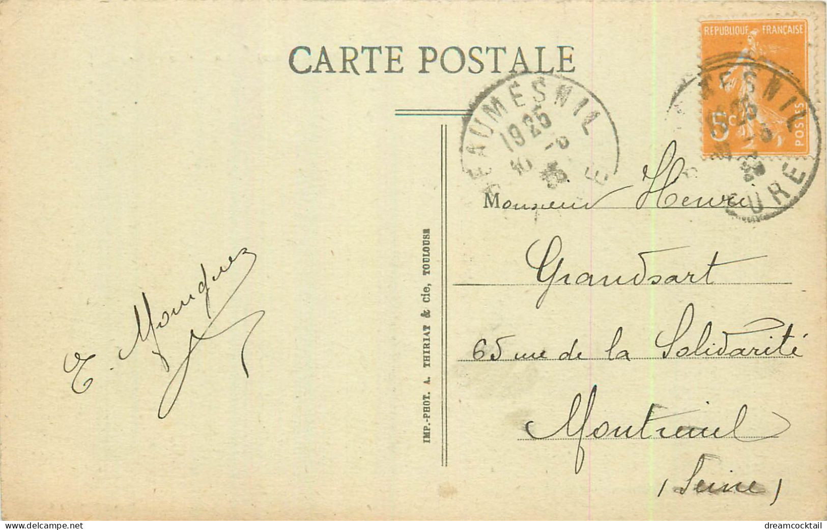 (B&P) 27 BEAUMESNIL. La Mairie 1925. Etat Impeccable... - Beaumesnil