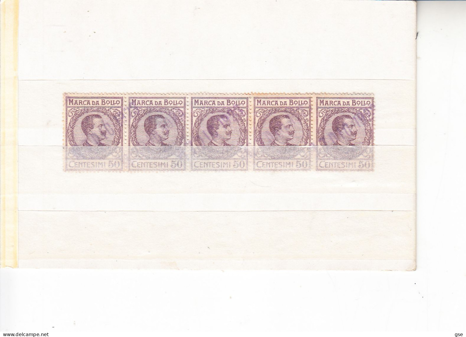 ITALIA  1906 - Unificato  37°   (x 5) - Marca Da Bollo - Revenue Stamps