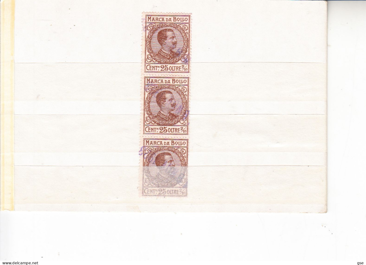 ITALIA  1906 - Unificato  40°   (x 3) - Marca Da Bollo - Revenue Stamps