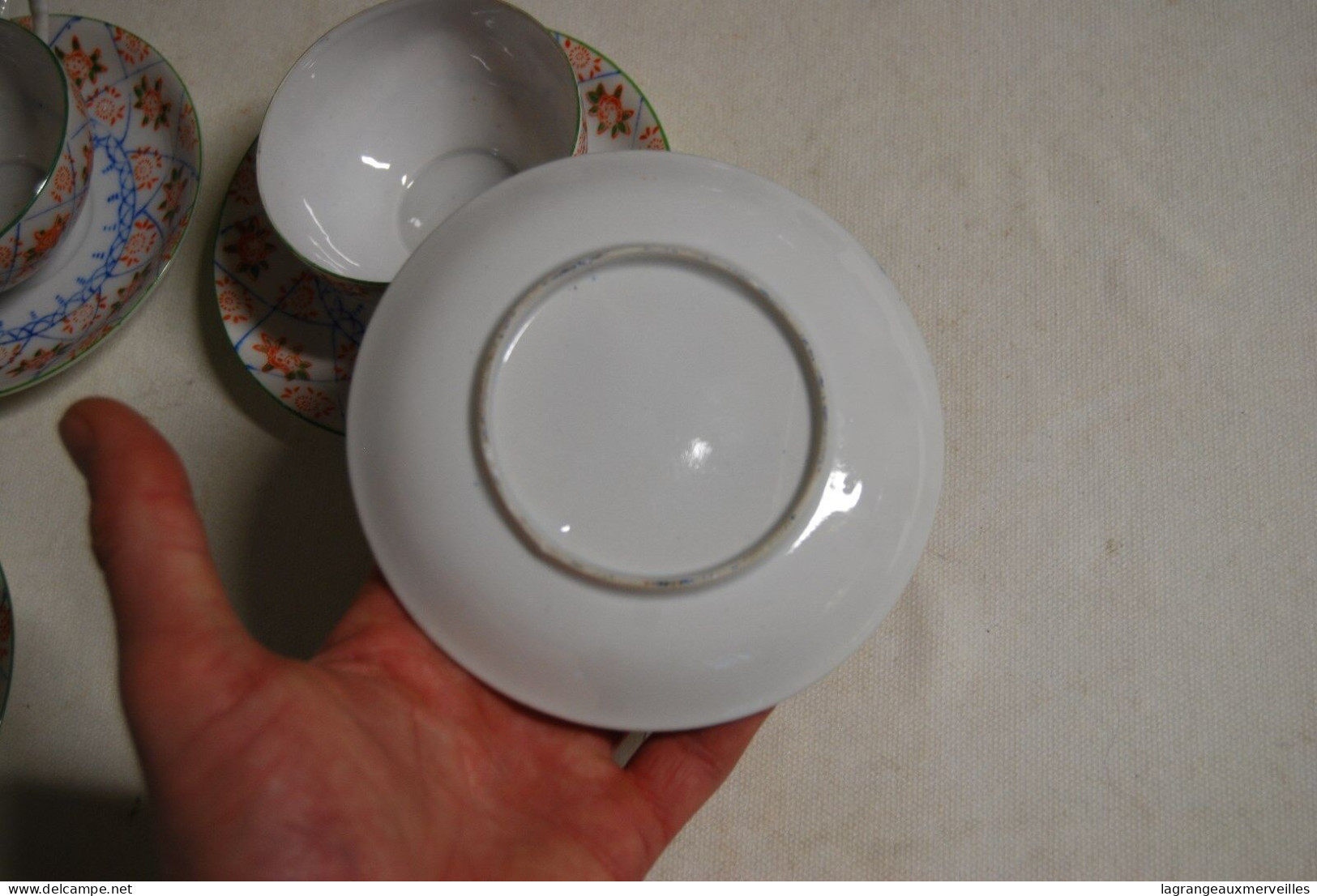 C173 Service à Café - Très Fine Porcelaine - 12 Pcs - Rare Vintage - Kopjes