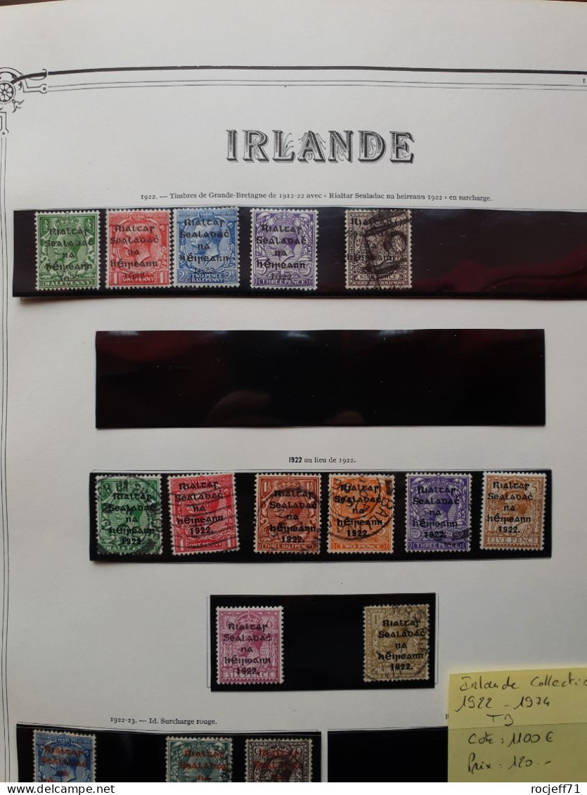 12 - 23 // Irlande - Belle Collection Entre 1922 Et 1974 Sur Page D'Album - Cote Environs 1100 Euros  //   36 Scans - Unused Stamps